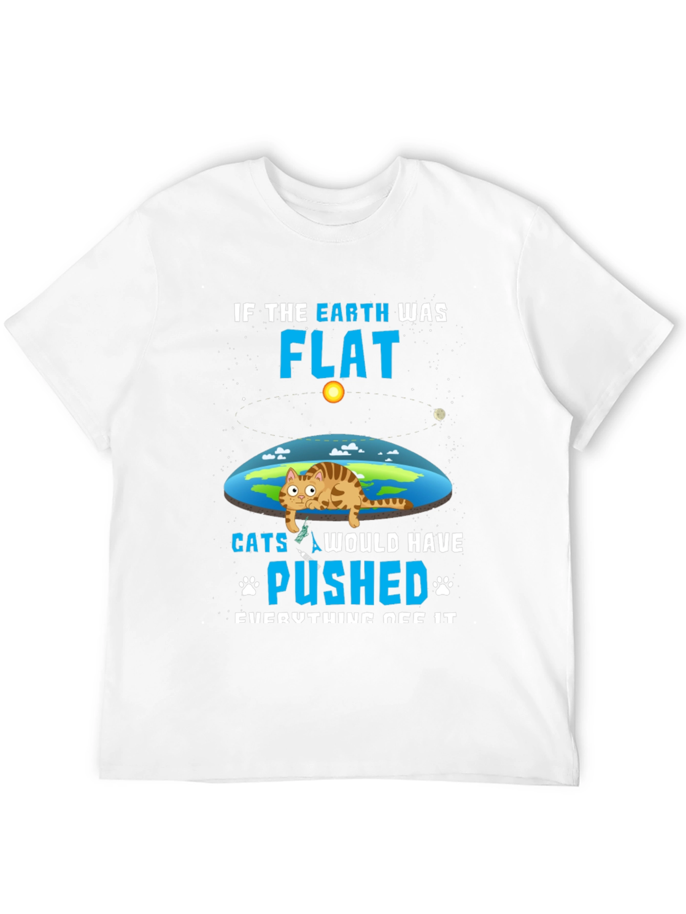 Flat Earth Cat T-Shirt - Funny Graphic Tee