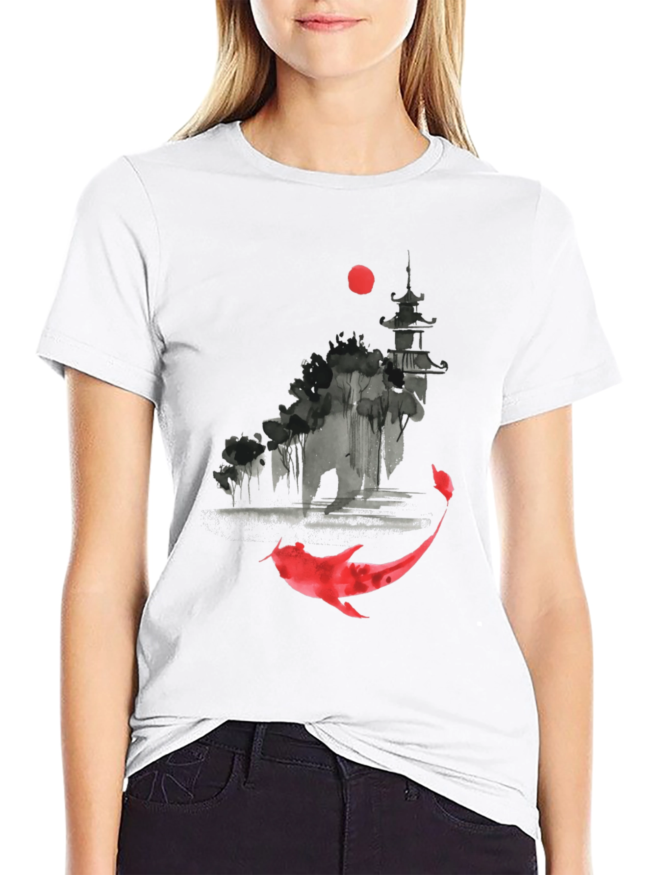 Koi Fish Graphic Tee - Asian Inspired Design
