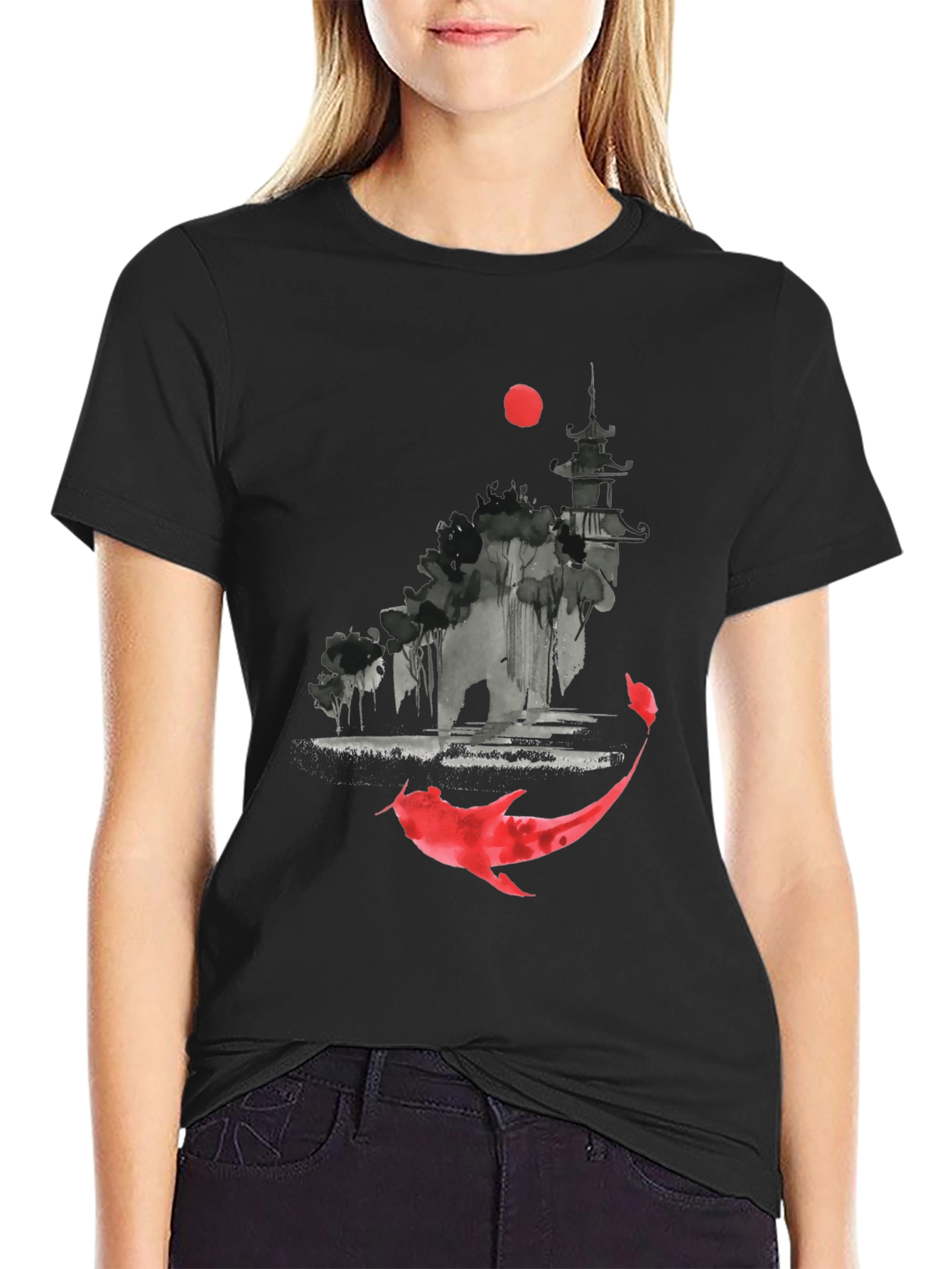 Koi Fish Graphic Tee - Asian Inspired Design