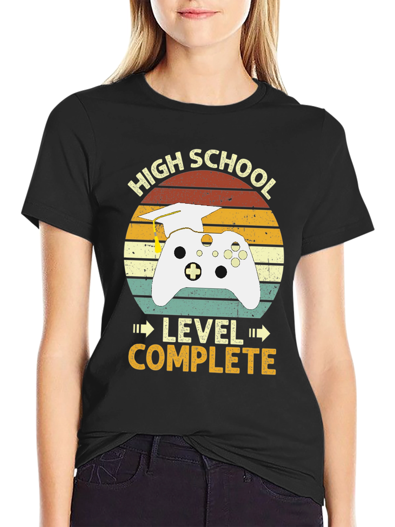 High School Graduation Gamer T-Shirt - Level Complete!
