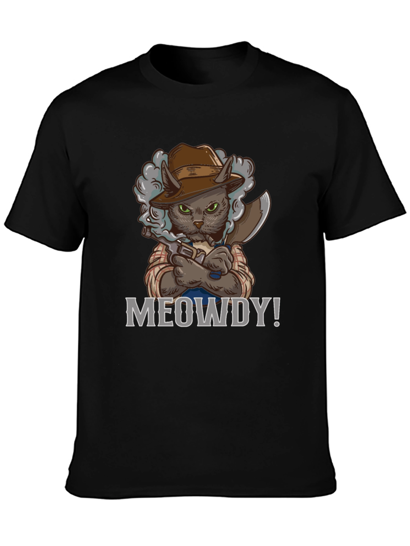 Meowdy Cat Cowboy Graphic T-Shirt