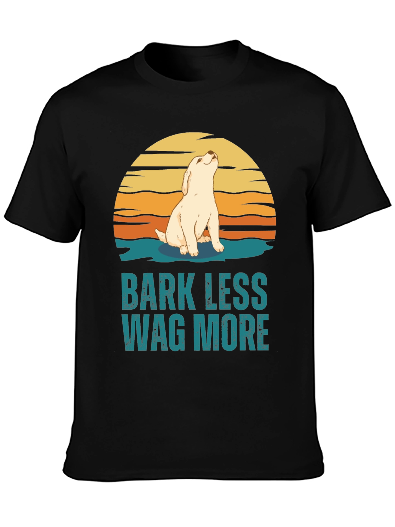 Bark Less Wag More Dog Graphic Tee