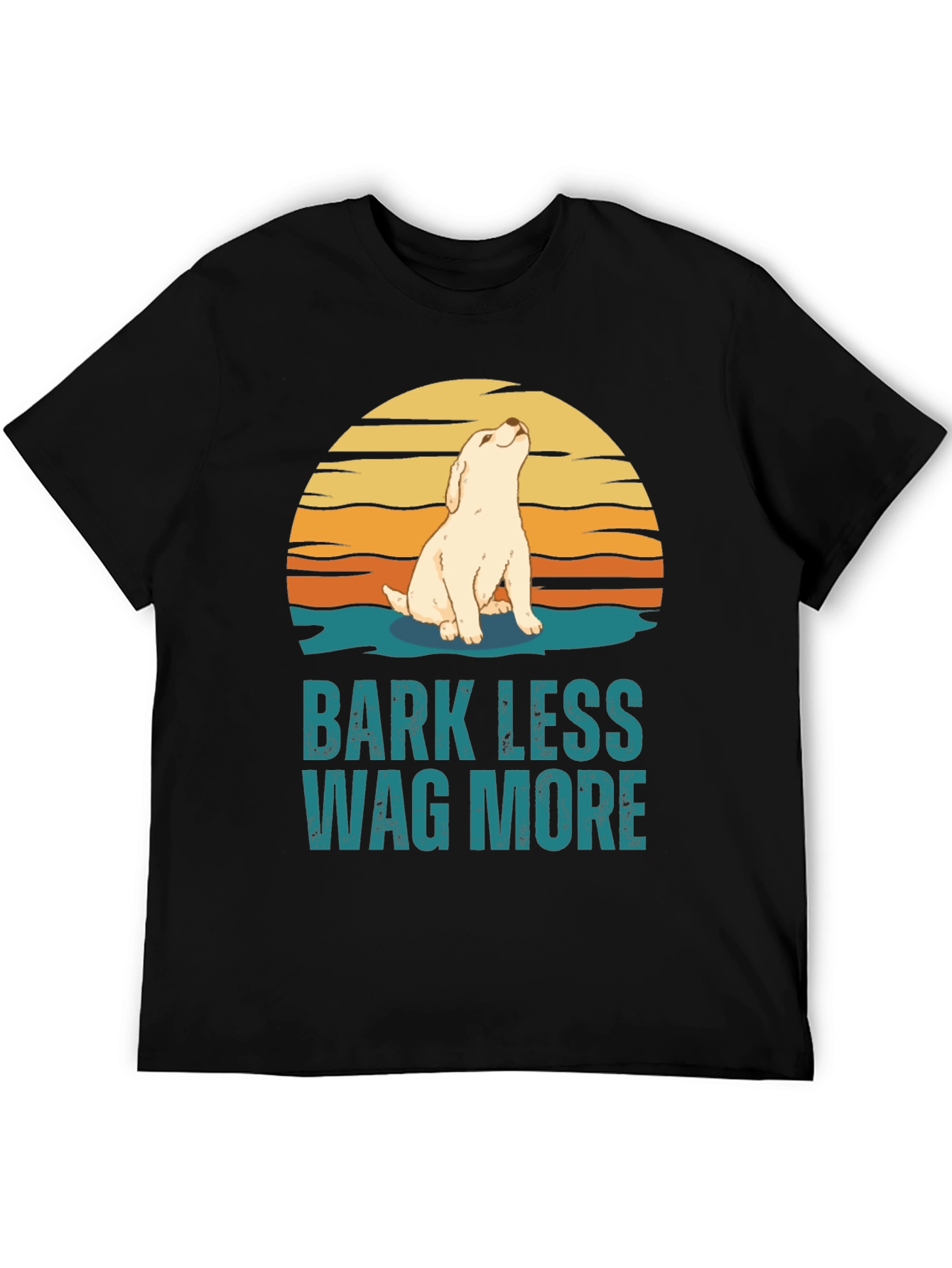 Bark Less Wag More Dog Graphic Tee