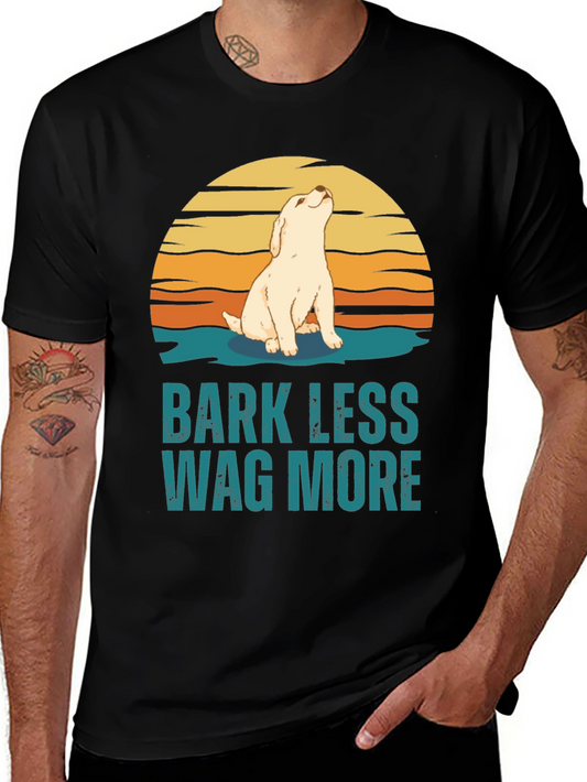 Bark Less Wag More Dog Graphic Tee