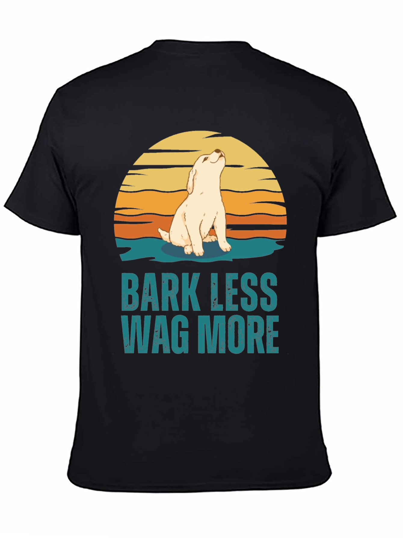 Bark Less Wag More Dog Graphic Tee