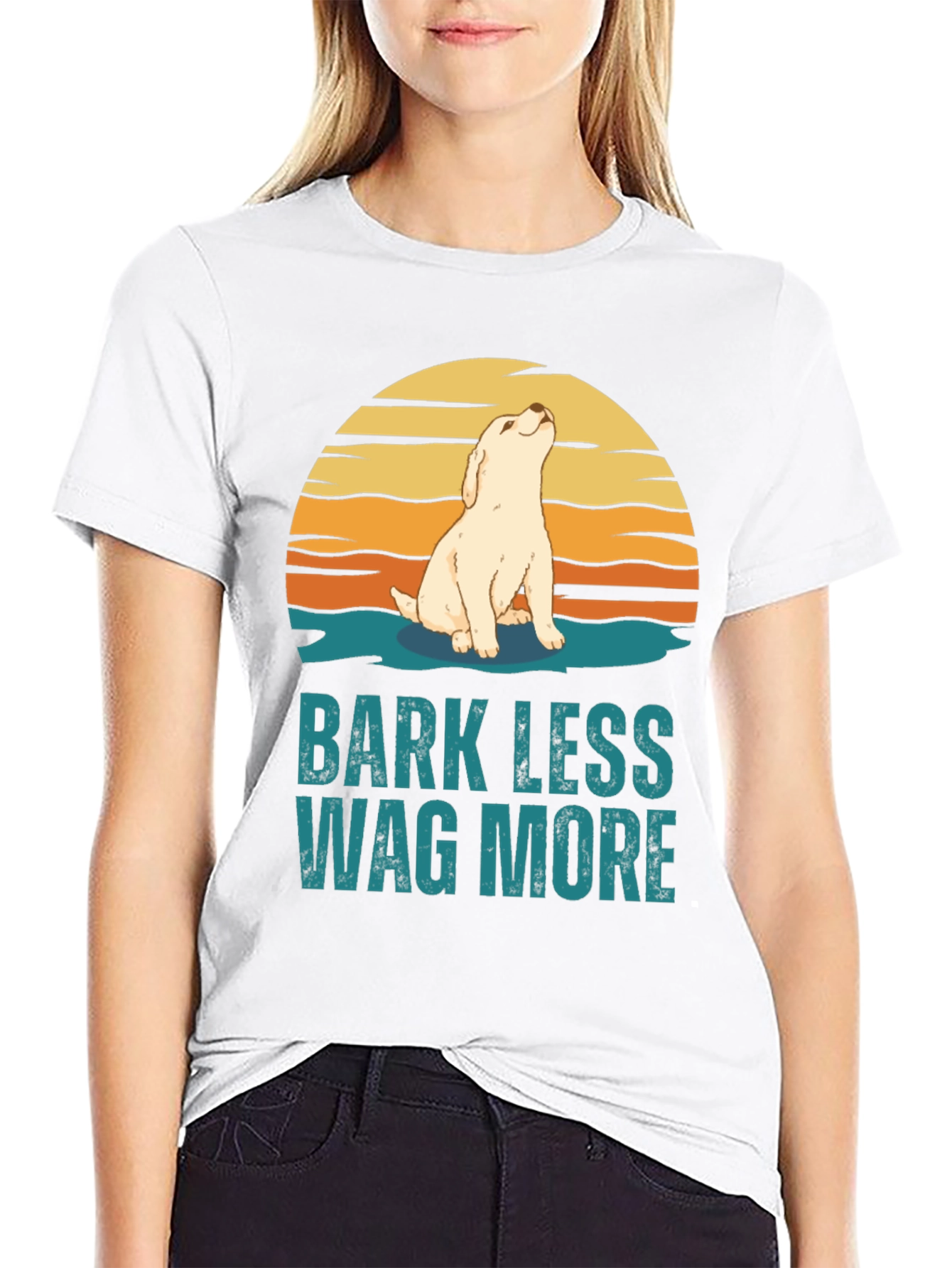 Bark Less Wag More Dog Graphic Tee