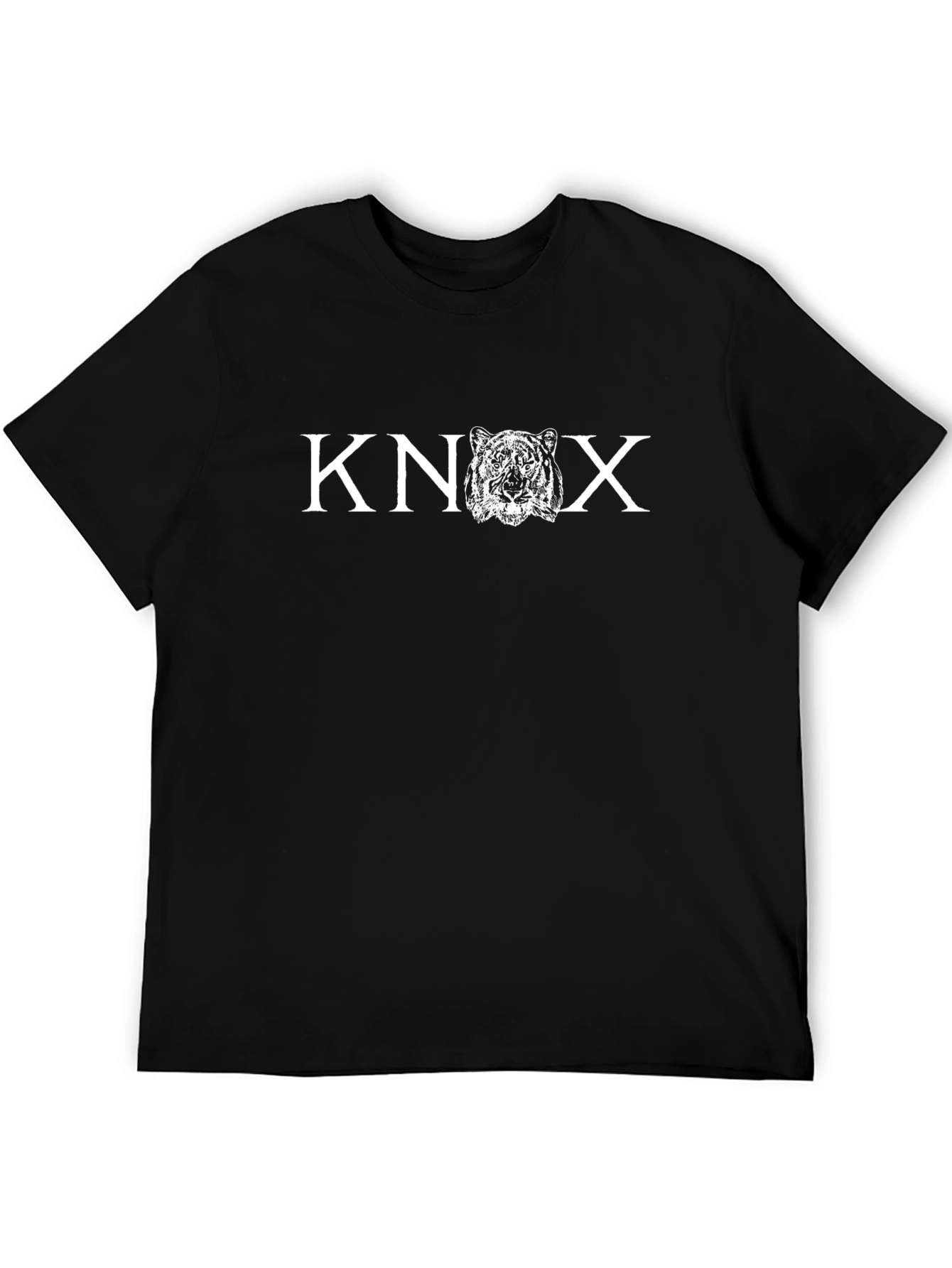 Knox Tiger Graphic Tee - Black Cotton T-Shirt