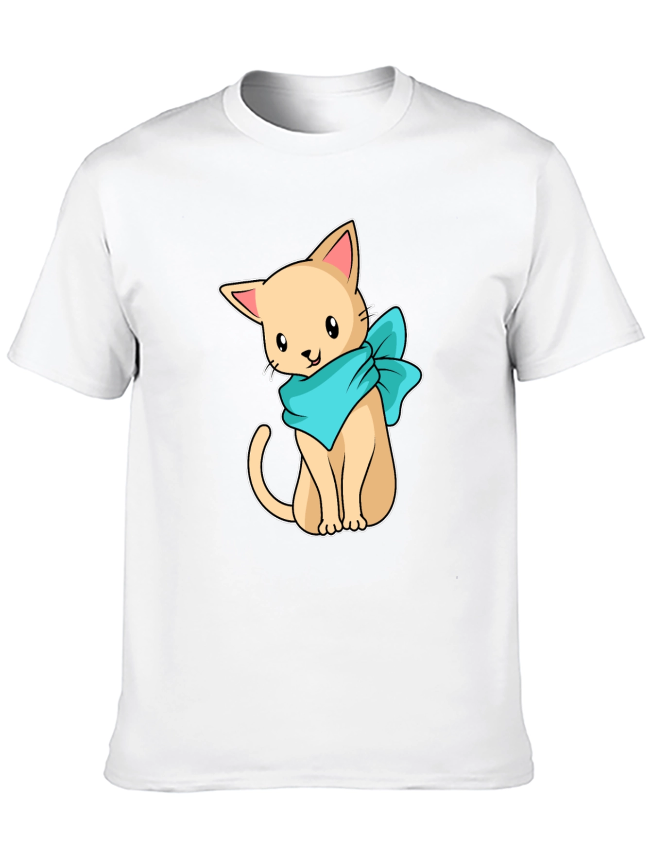 Cute Cartoon Cat Graphic Tee - Black Unisex Shirt