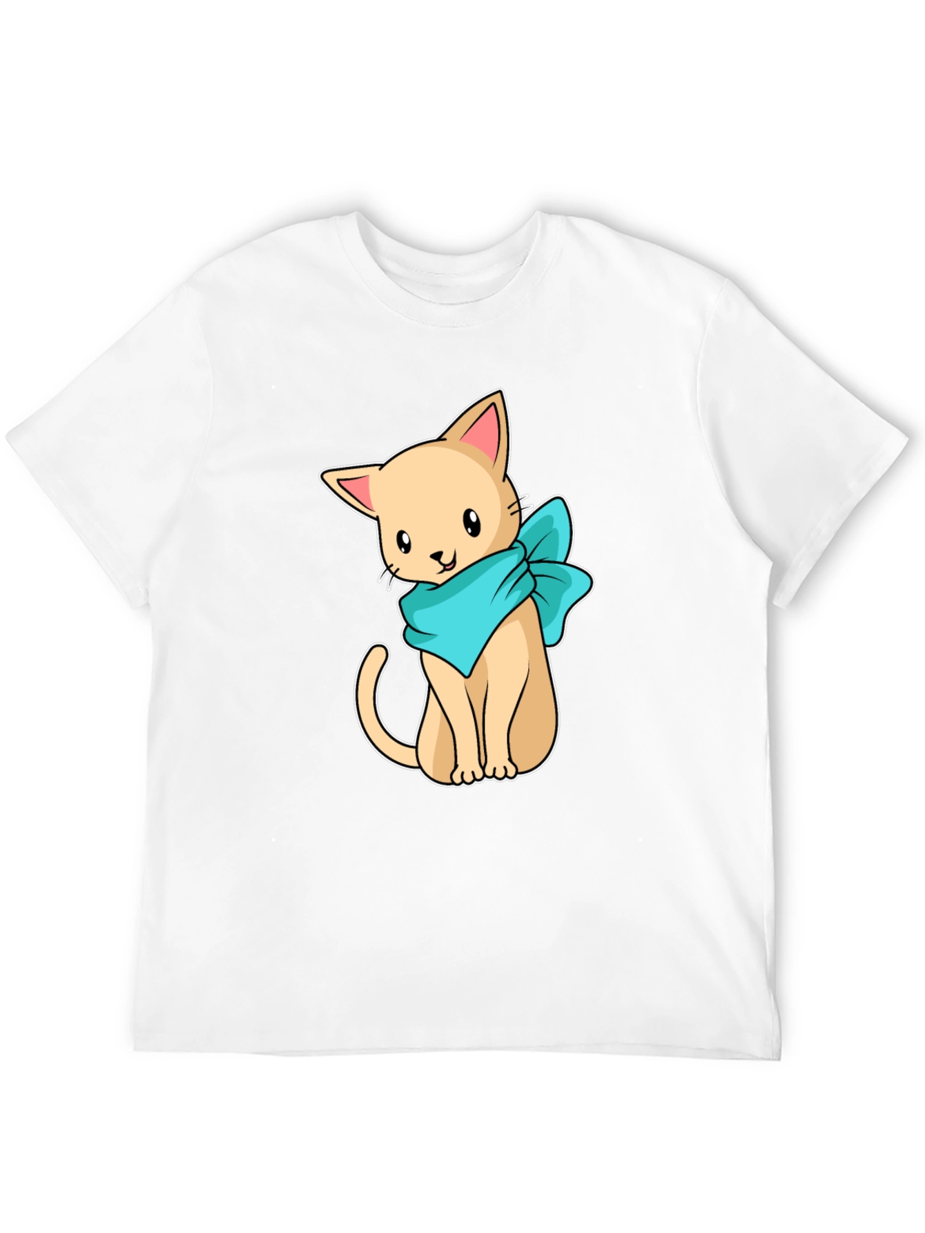 Cute Cartoon Cat Graphic Tee - Black Unisex Shirt