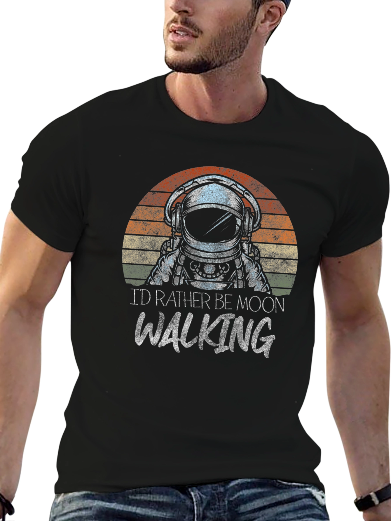 Astronaut Moonwalking Graphic Tee - Retro Style