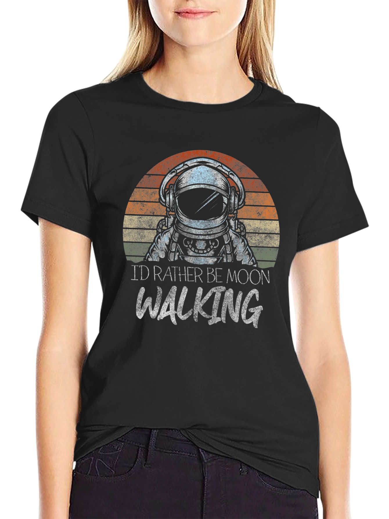 Astronaut Moonwalking Graphic Tee - Retro Style