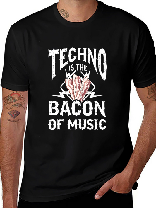 Techno Bacon of Music T-Shirt - Funny DJ EDM Rave Tee