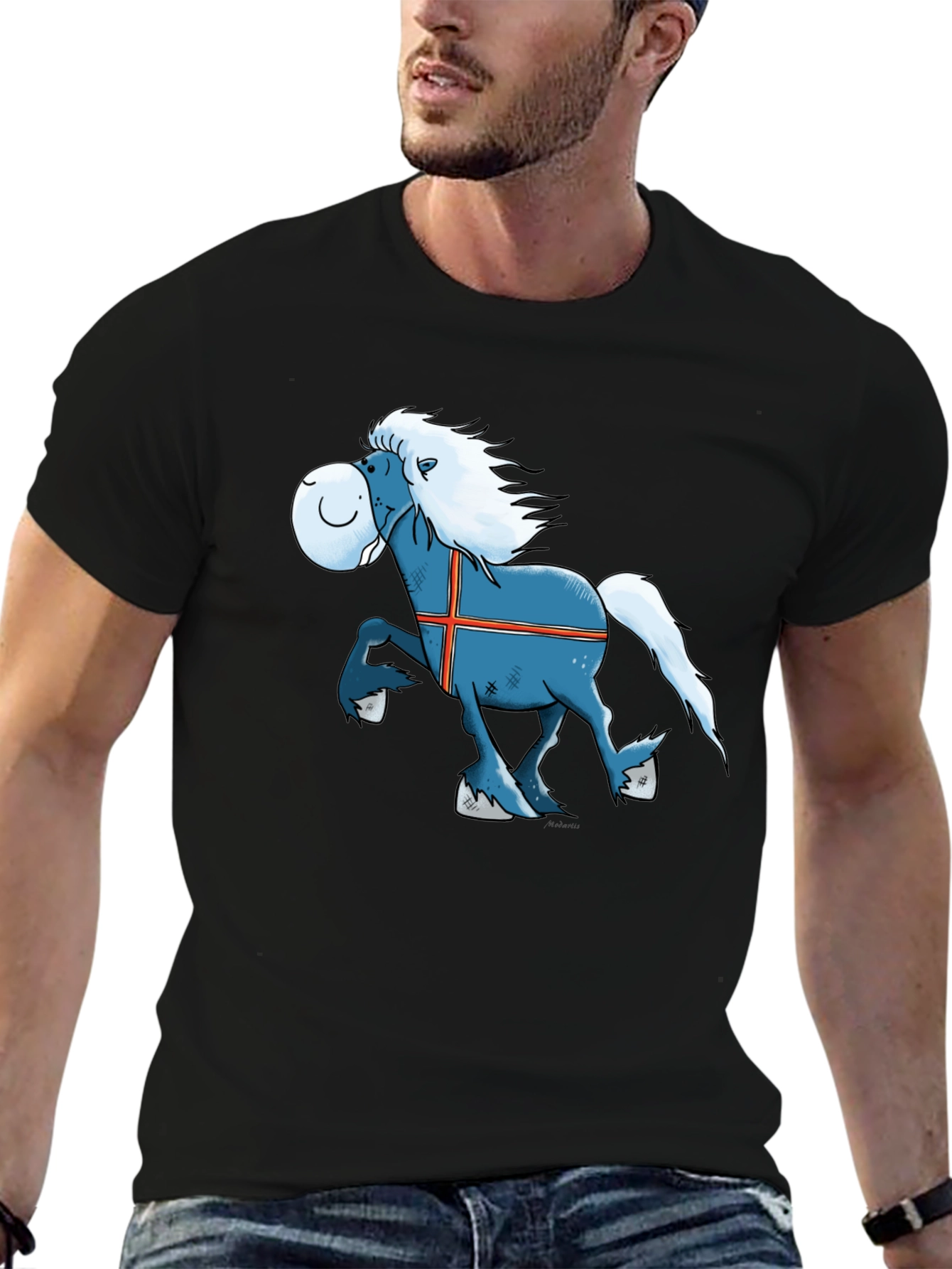 Icelandic Horse Cartoon T-Shirt - Novelty Tee