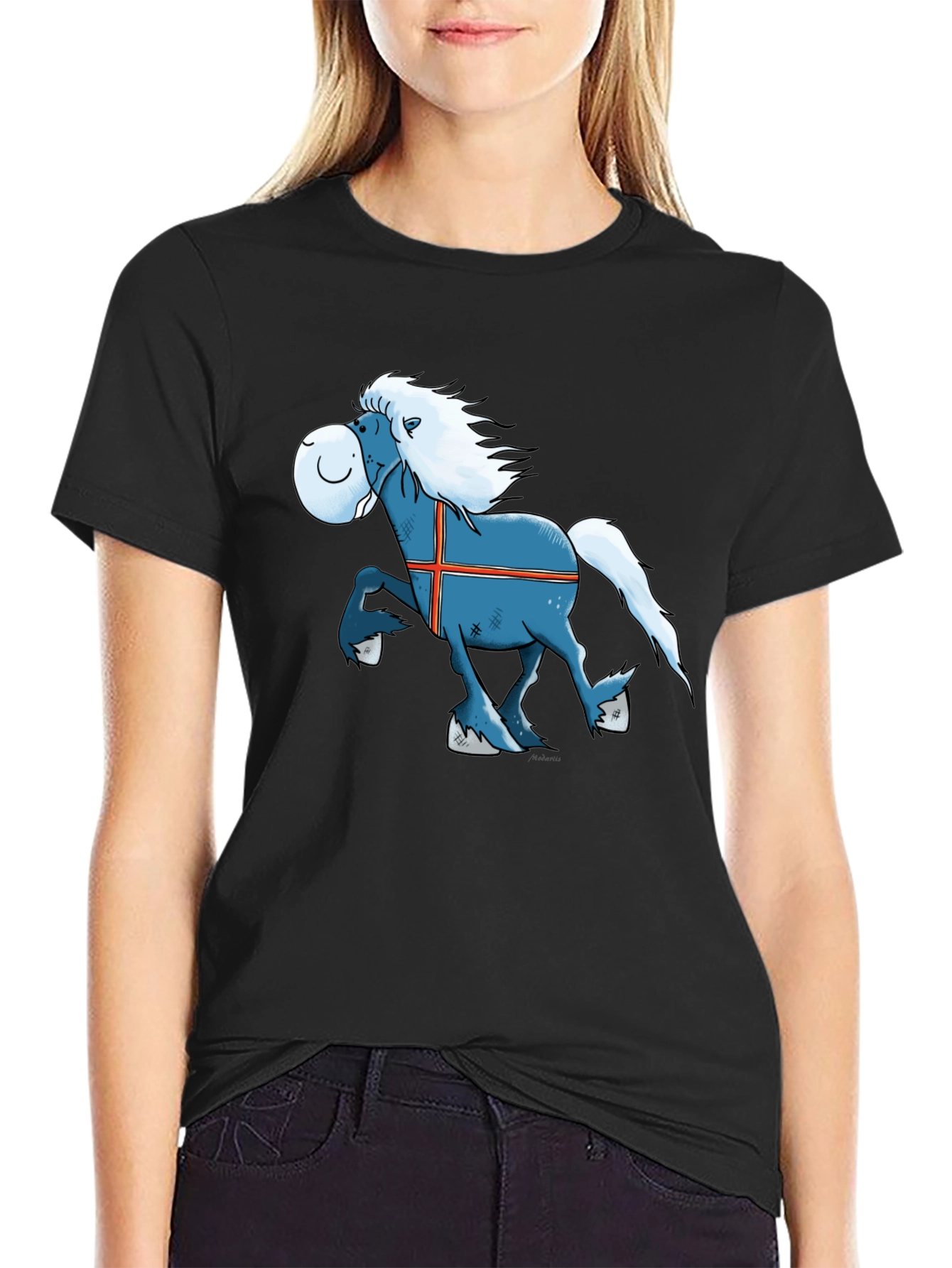 Icelandic Horse Cartoon T-Shirt - Novelty Tee