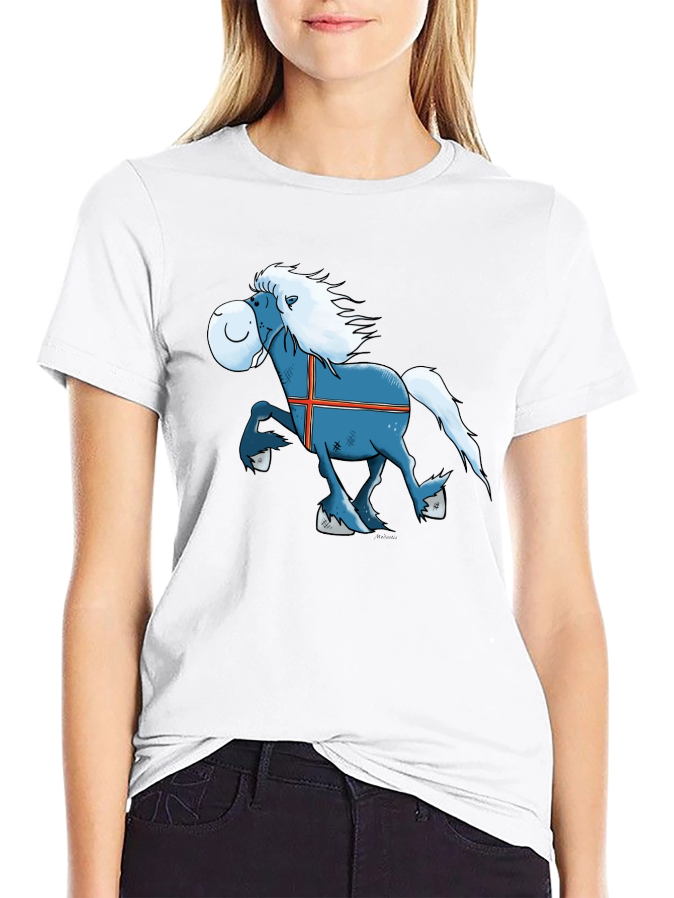 Icelandic Horse Cartoon T-Shirt - Novelty Tee