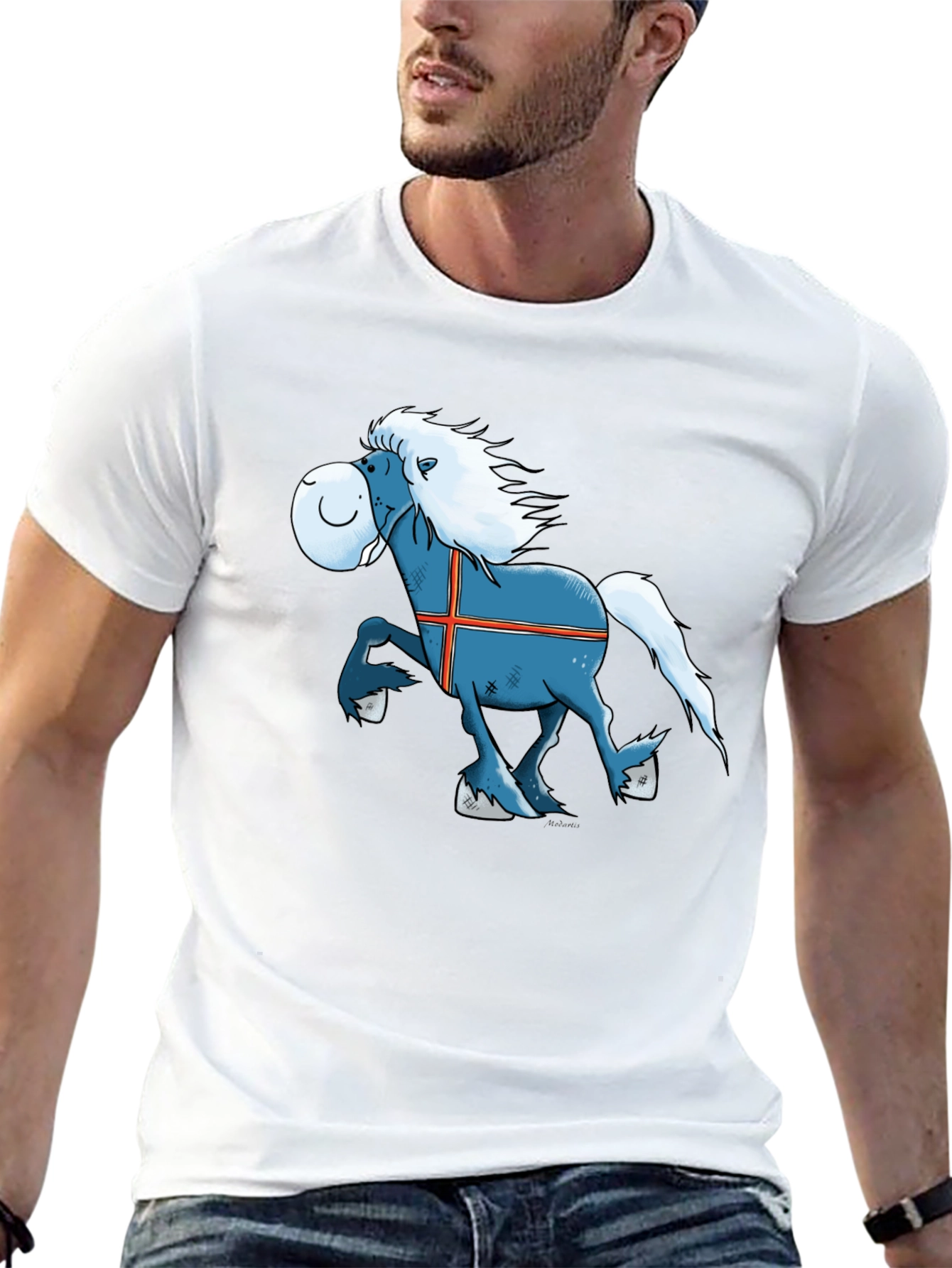 Icelandic Horse Cartoon T-Shirt - Novelty Tee