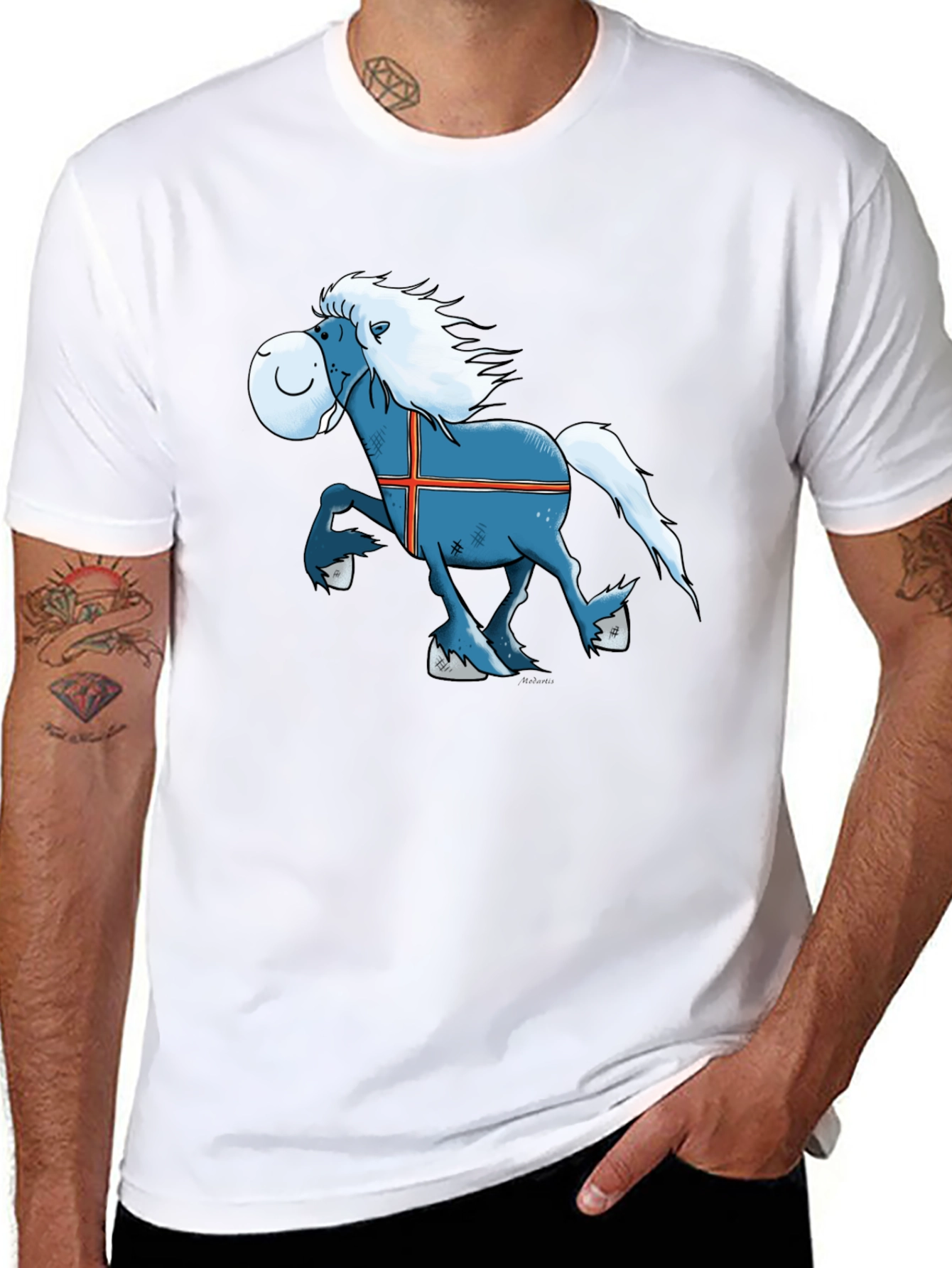 Icelandic Horse Cartoon T-Shirt - Novelty Tee