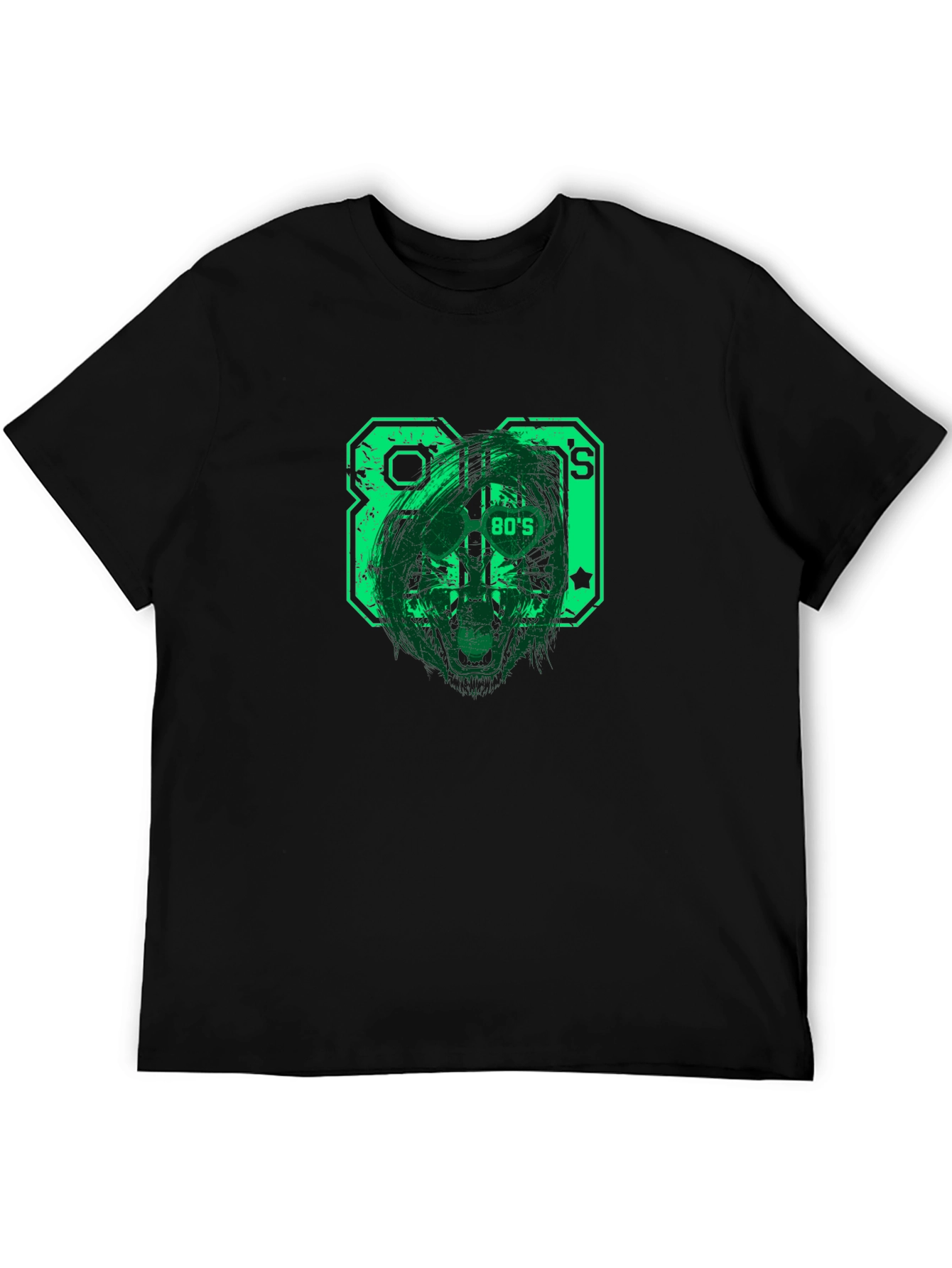 Retro 80s Graphic T-Shirt - Black
