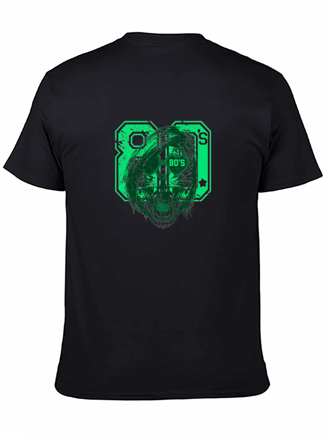 Retro 80s Graphic T-Shirt - Black