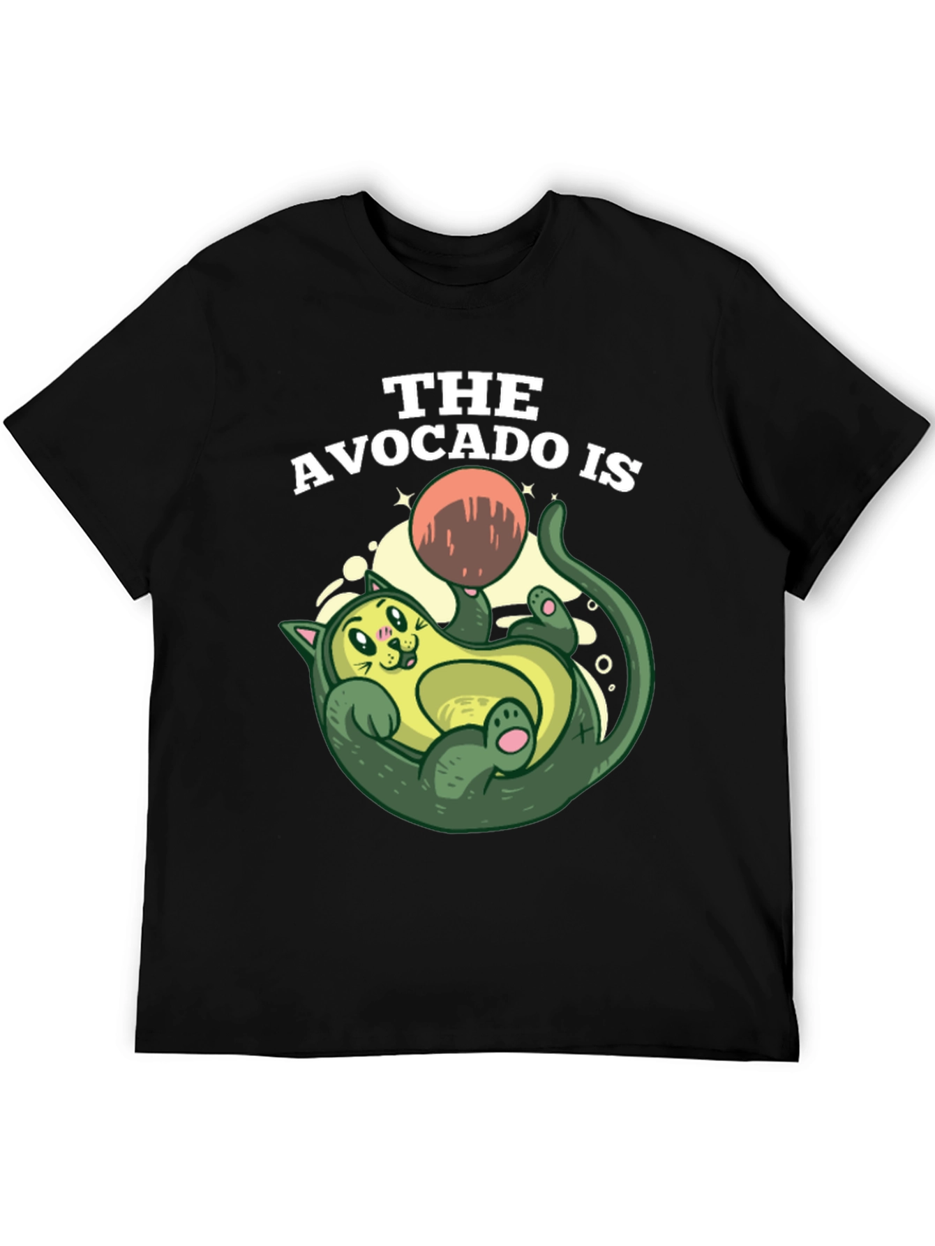 Avocado Cat Graphic Tee - Fun Novelty Shirt