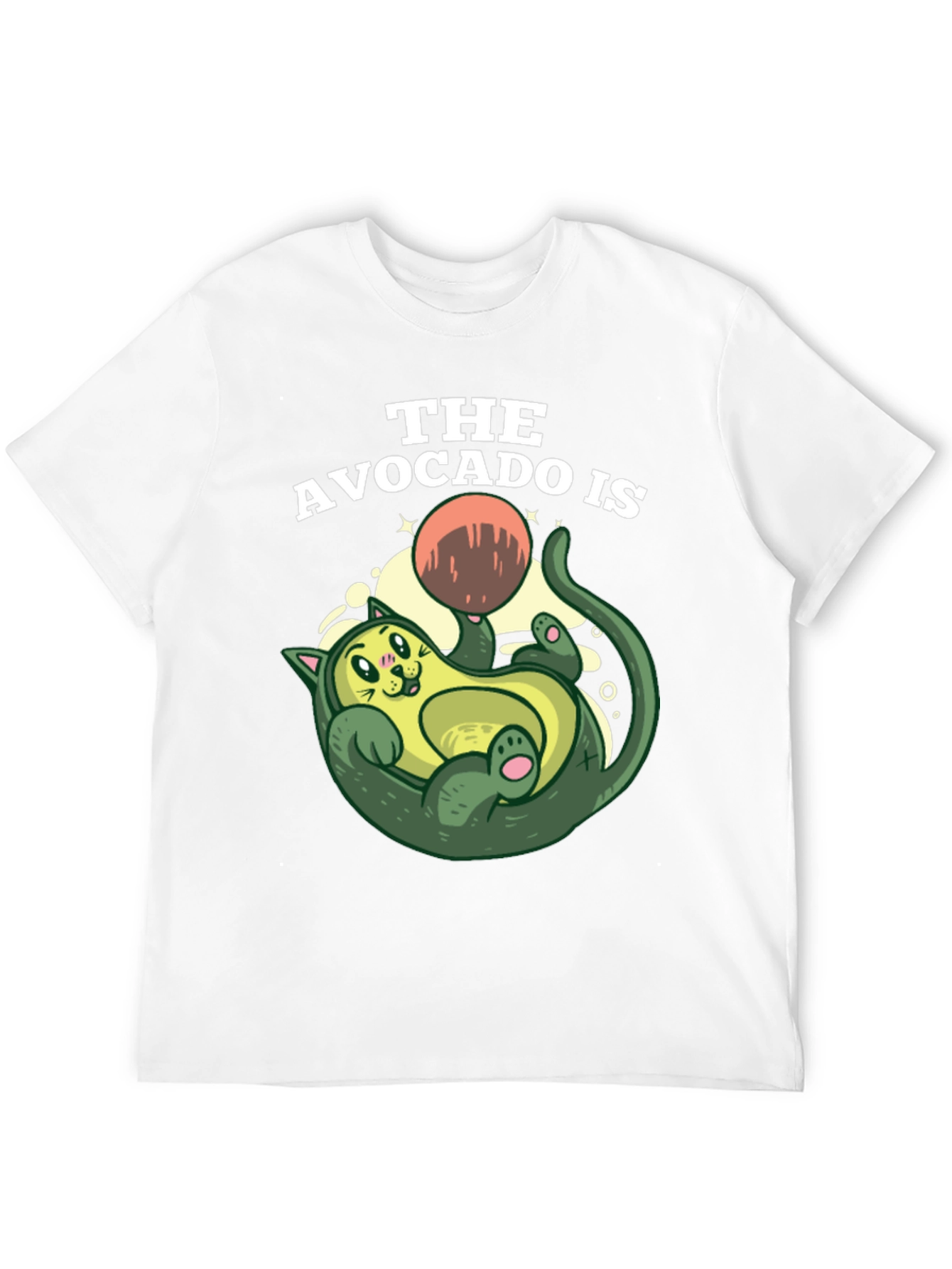 Avocado Cat Graphic Tee - Fun Novelty Shirt