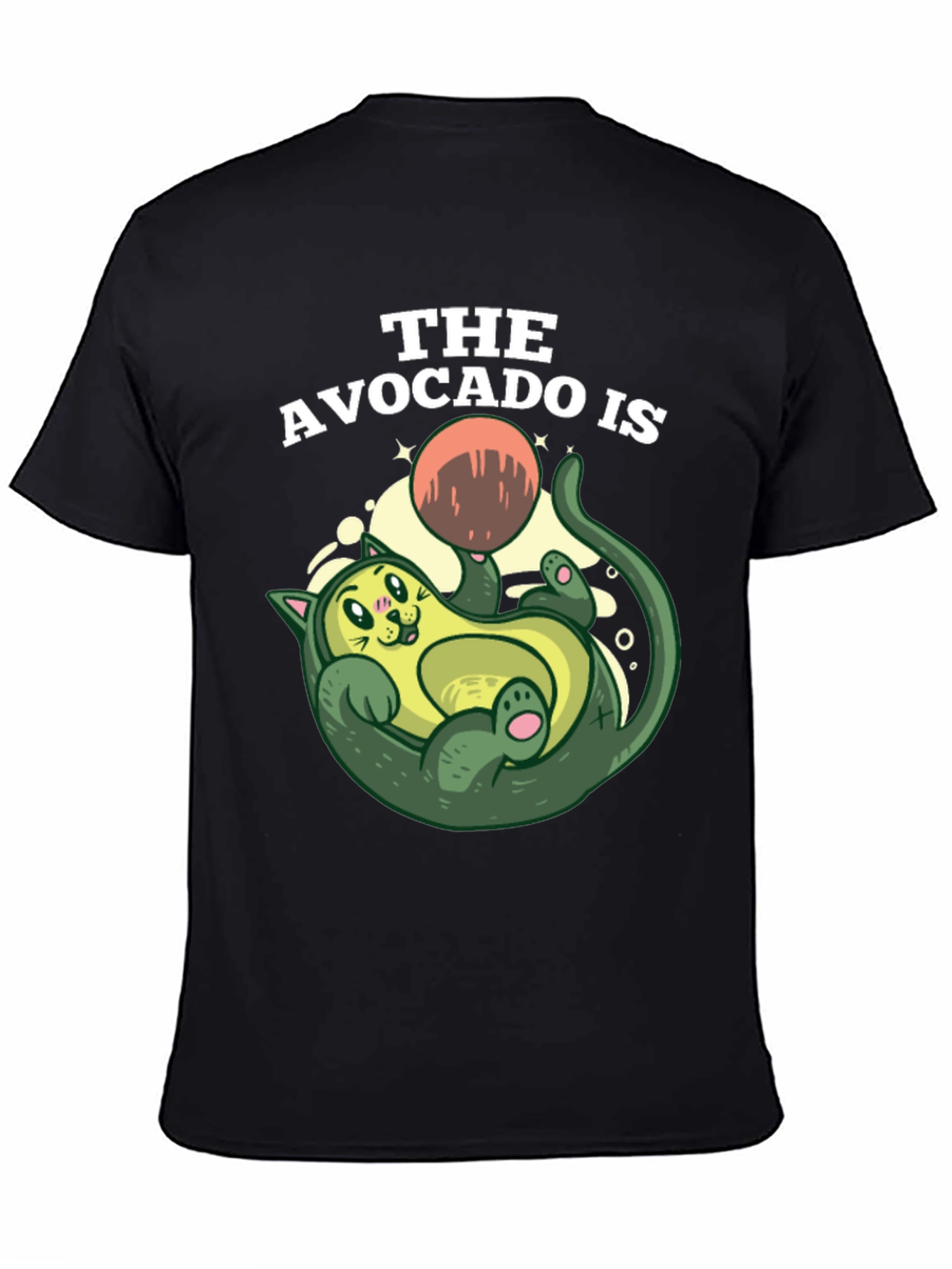 Avocado Cat Graphic Tee - Fun Novelty Shirt