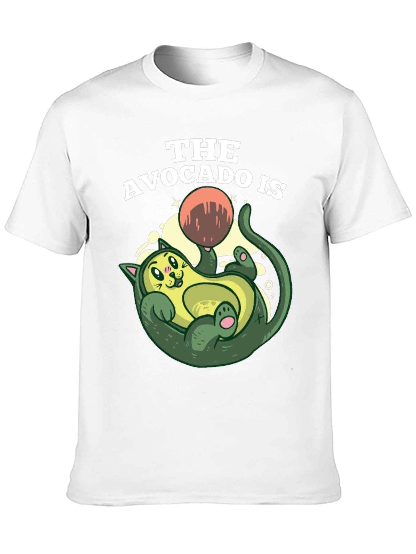 Avocado Cat Graphic Tee - Fun Novelty Shirt