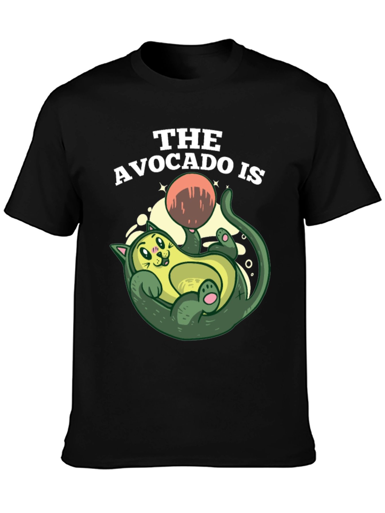 Avocado Cat Graphic Tee - Fun Novelty Shirt