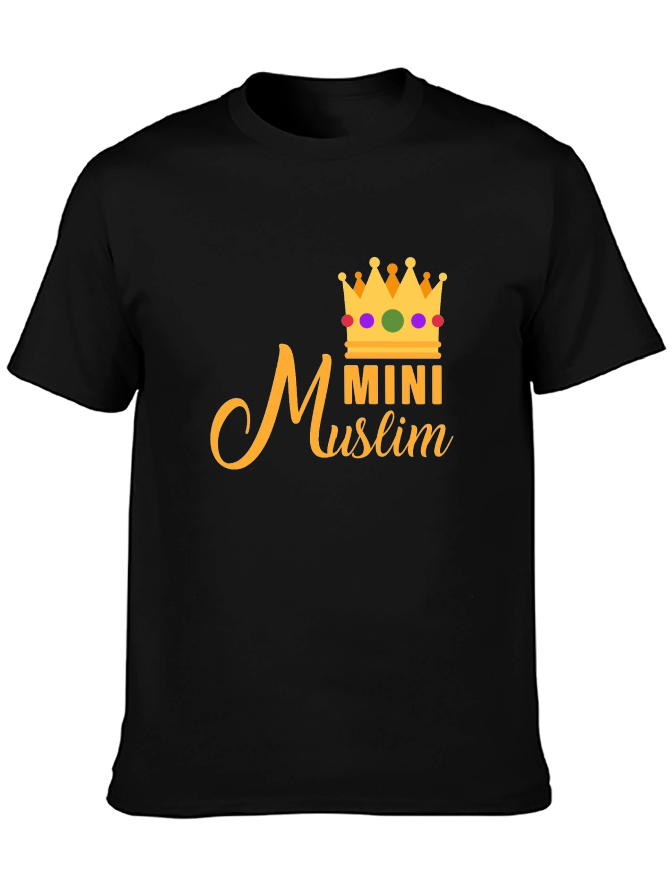 Mini Muslim Crown Tee - Black