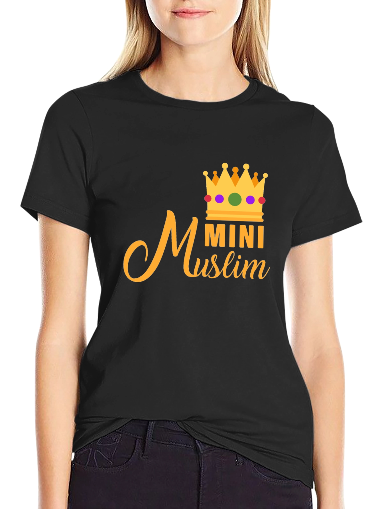 Mini Muslim Crown Tee - Black