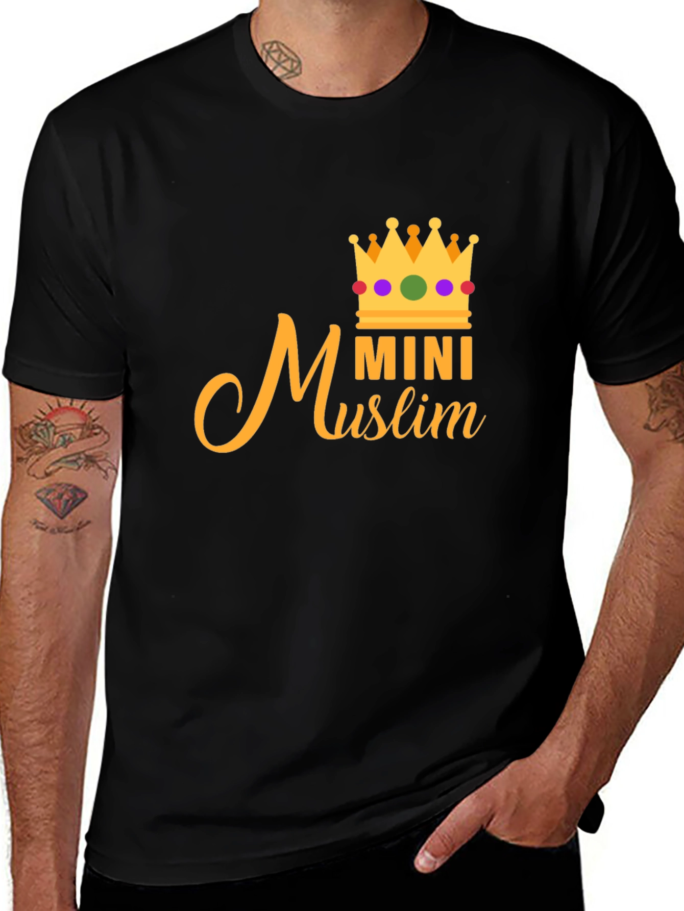 Mini Muslim Crown Tee - Black