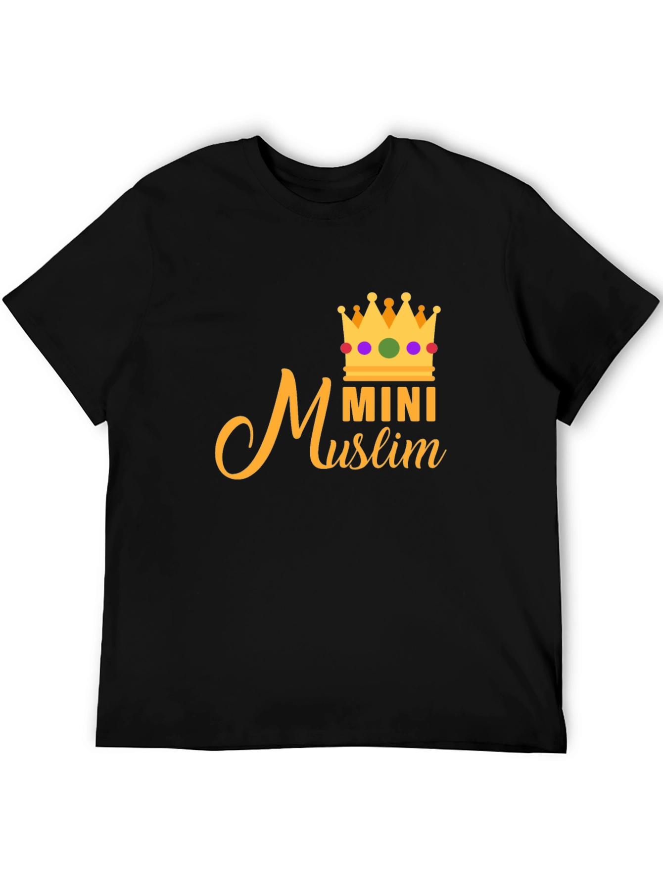 Mini Muslim Crown Tee - Black