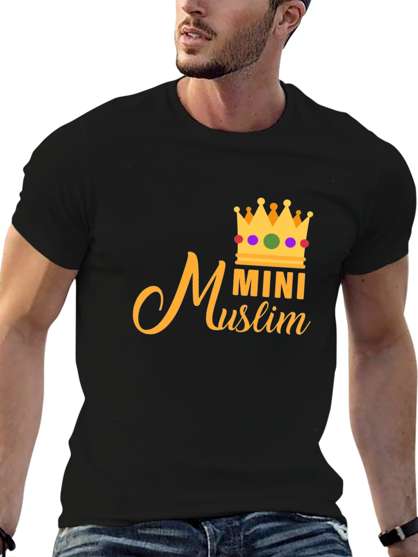 Mini Muslim Crown Tee - Black