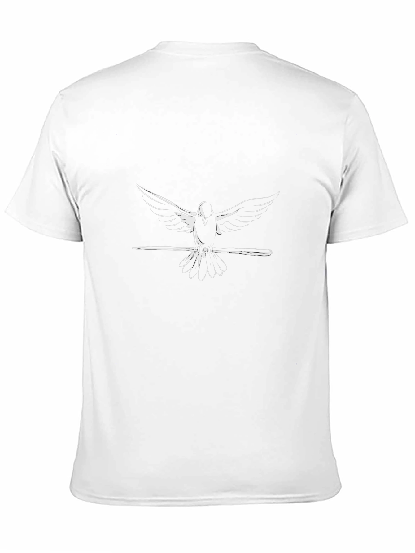 Black Graphic Tee - Dove Perched on Branch