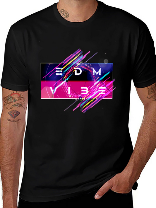 EDM Vibe Graphic Tee - Stylish Black T-Shirt