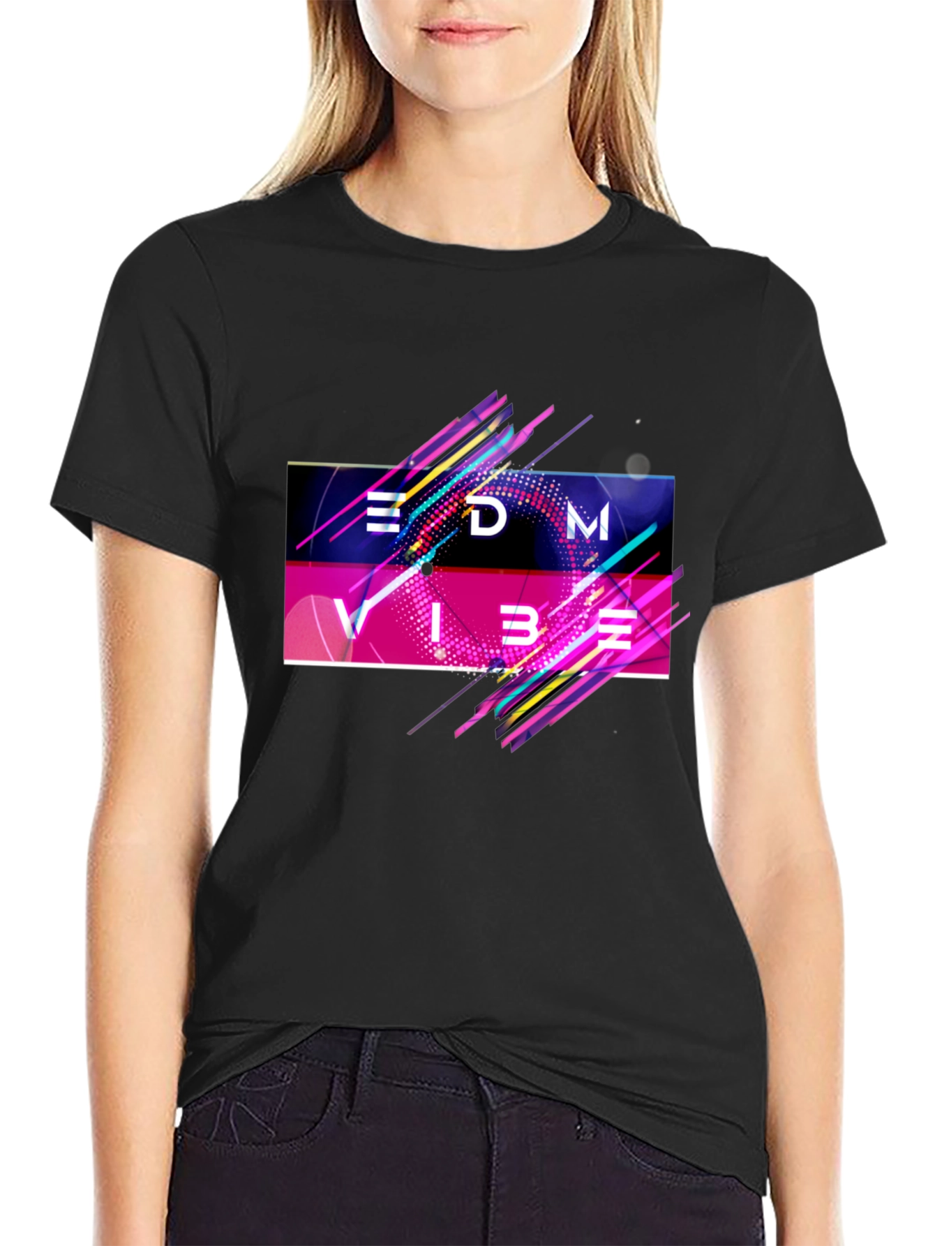 EDM Vibe Graphic Tee - Stylish Black T-Shirt