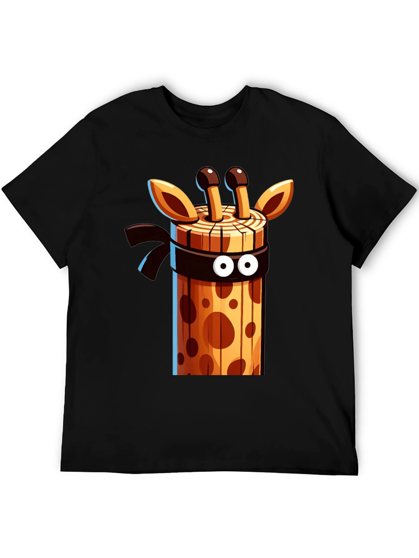 Ninja Giraffe Wooden Style Graphic Tee