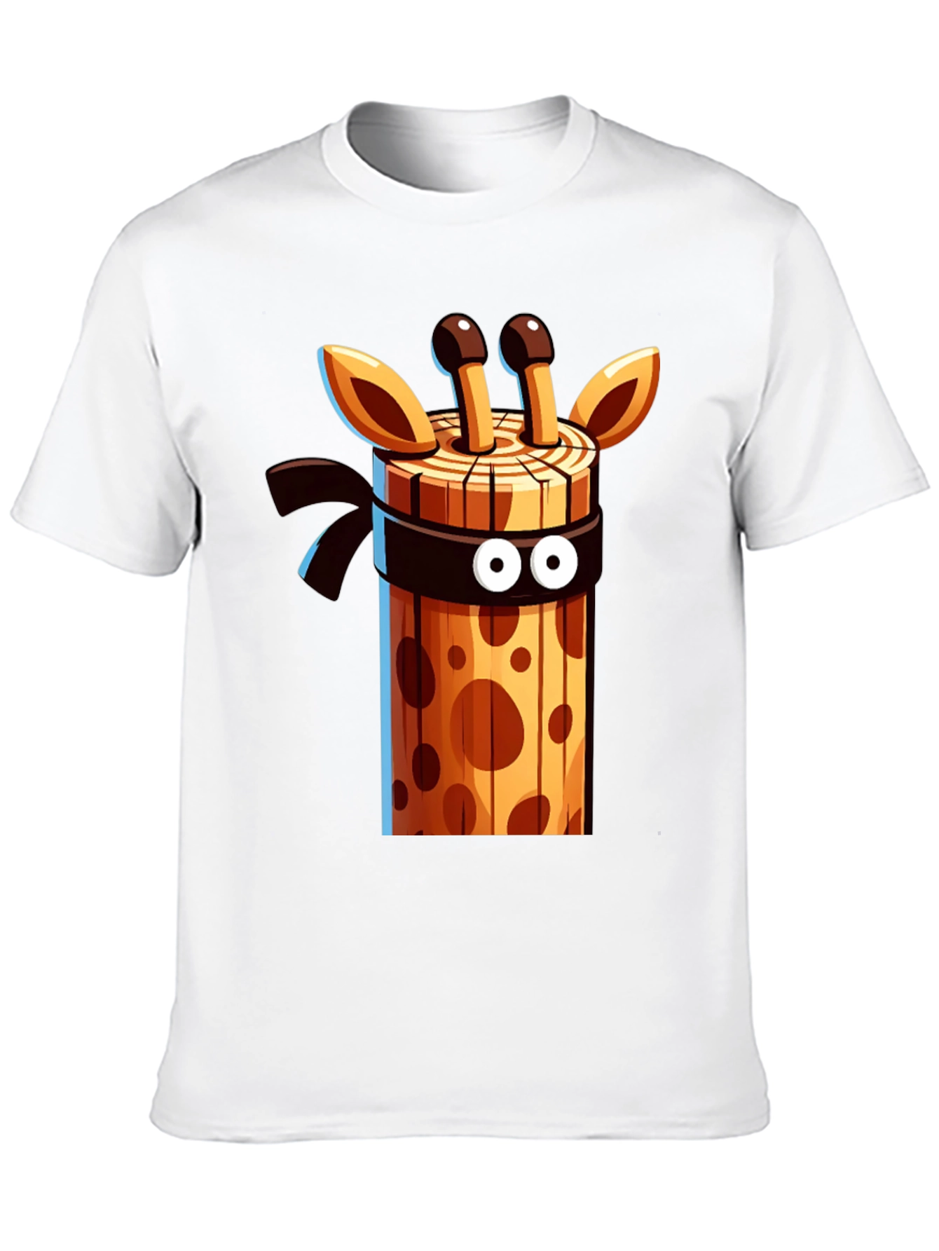 Ninja Giraffe Wooden Style Graphic Tee