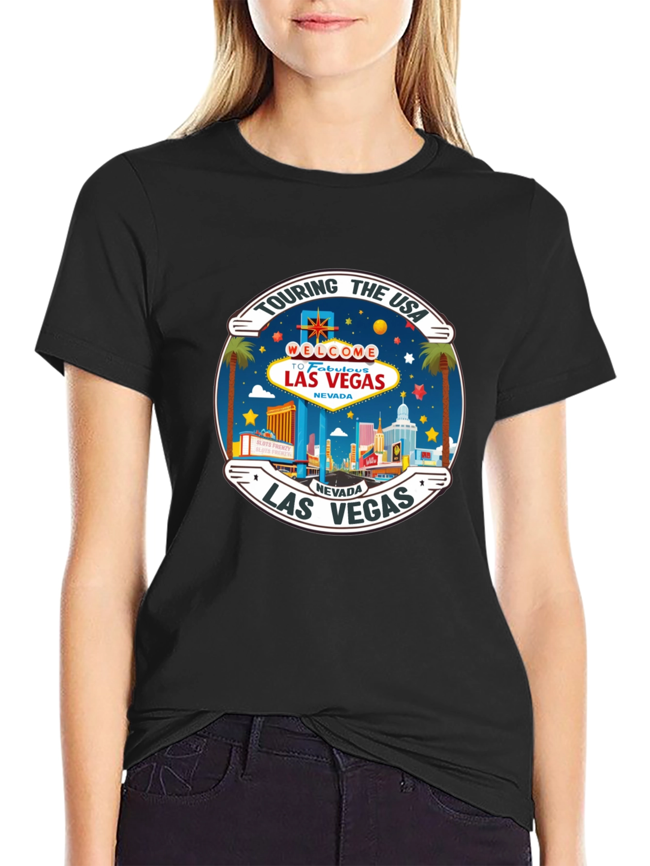 Las Vegas Nevada USA Vacation Souvenir Black T-Shirt
