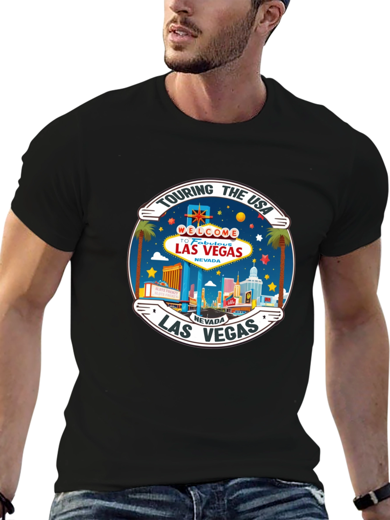 Las Vegas Nevada USA Vacation Souvenir Black T-Shirt