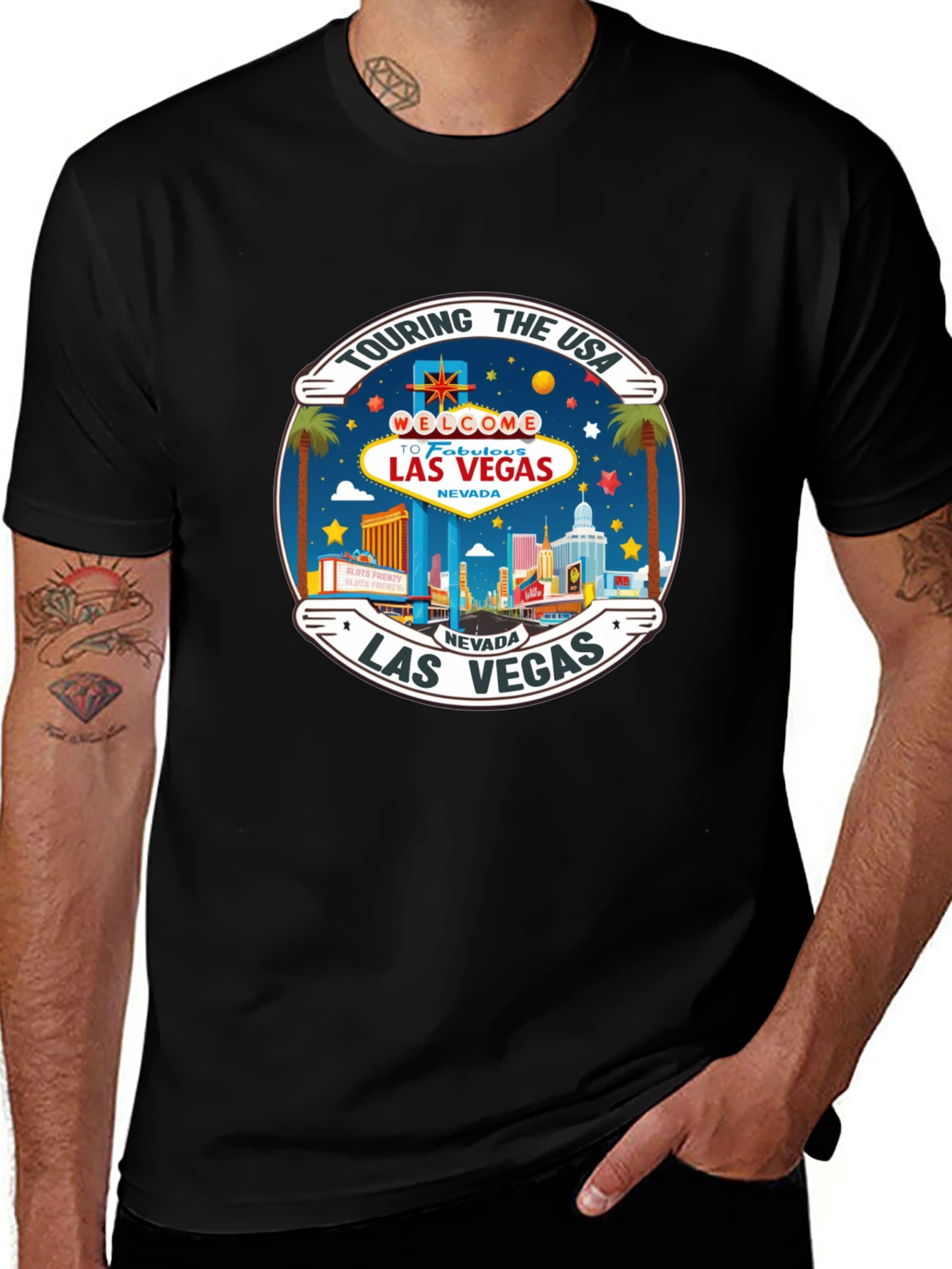 Las Vegas Nevada USA Vacation Souvenir Black T-Shirt