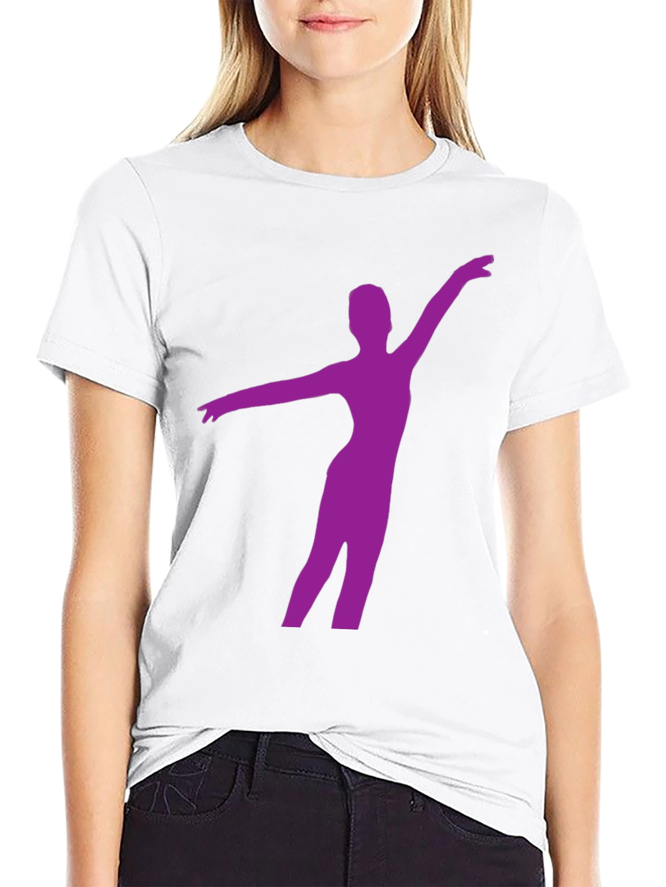 Ballerina Silhouette Tee - Black Cotton Graphic T-Shirt