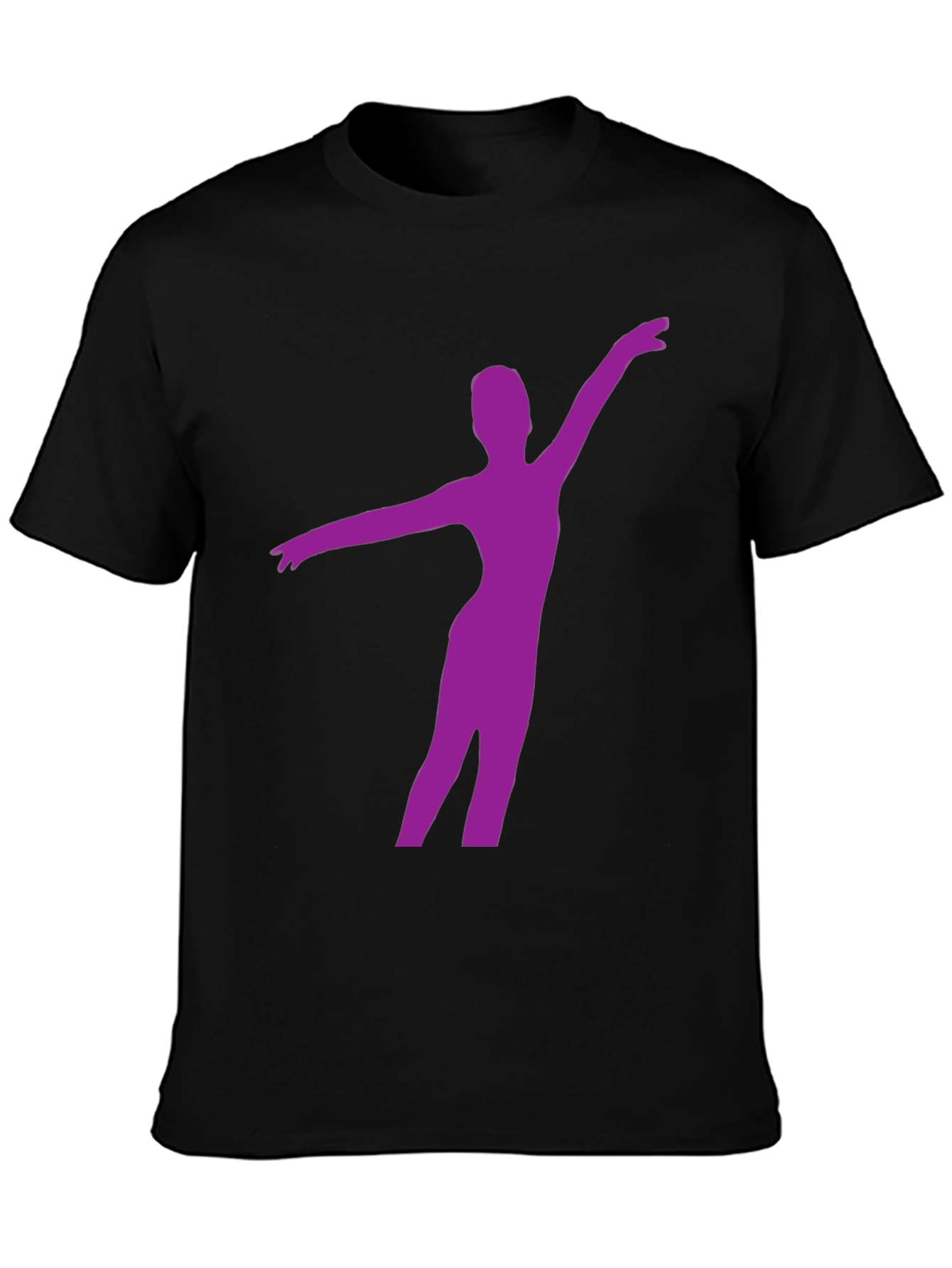 Ballerina Silhouette Tee - Black Cotton Graphic T-Shirt