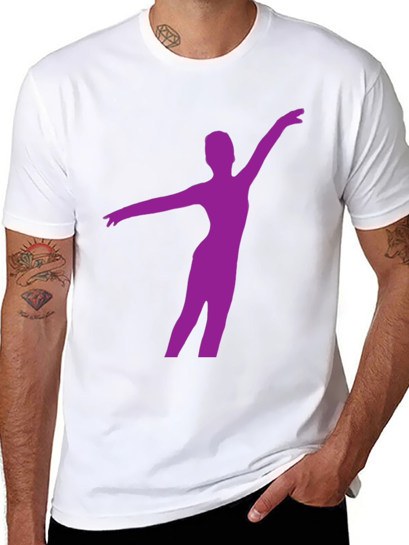 Ballerina Silhouette Tee - Black Cotton Graphic T-Shirt