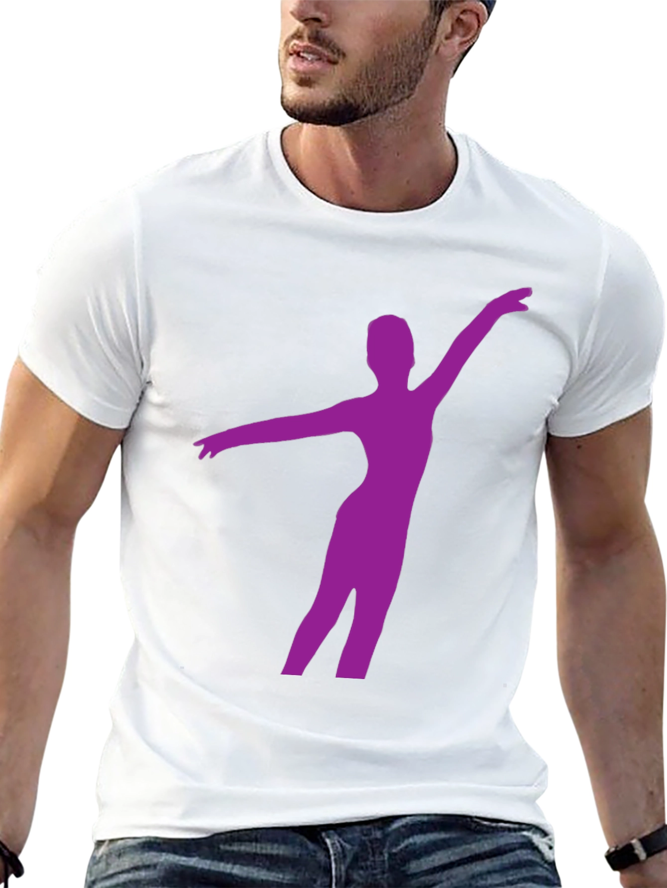 Ballerina Silhouette Tee - Black Cotton Graphic T-Shirt