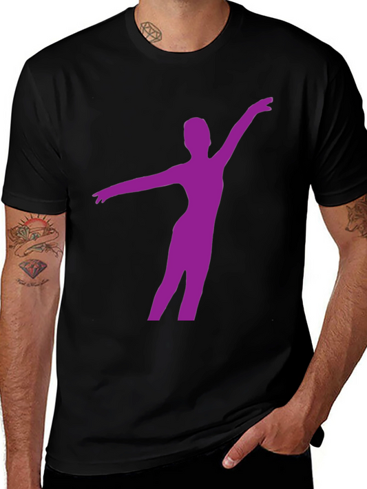 Ballerina Silhouette Tee - Black Cotton Graphic T-Shirt