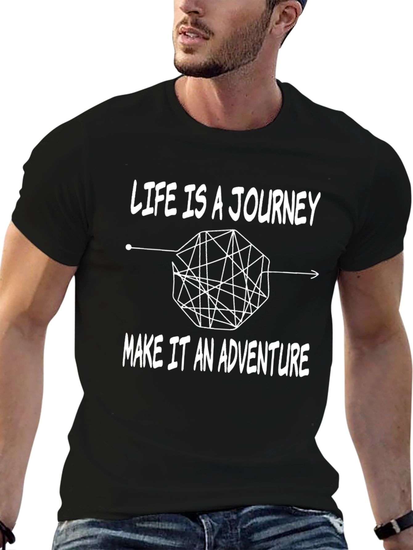 Life is a Journey Black Graphic Tee