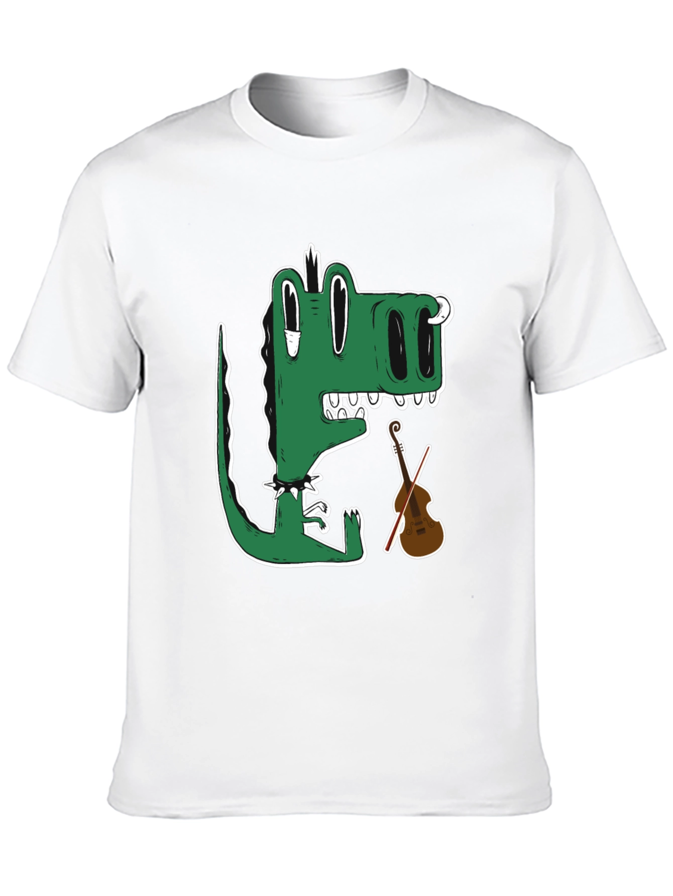 Gator Musician T-Shirt - Cartoon Crocodile Plays Violin