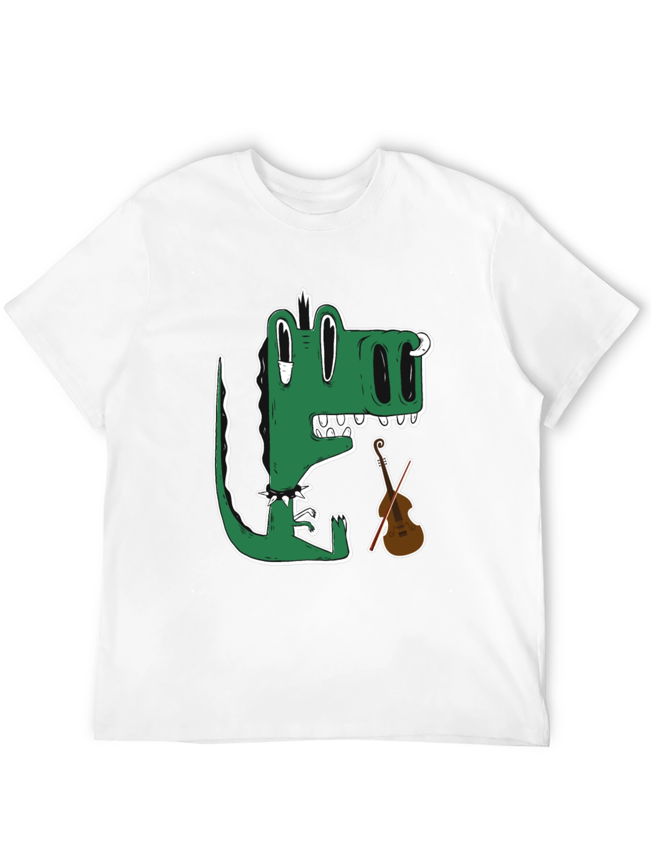 Gator Musician T-Shirt - Cartoon Crocodile Plays Violin