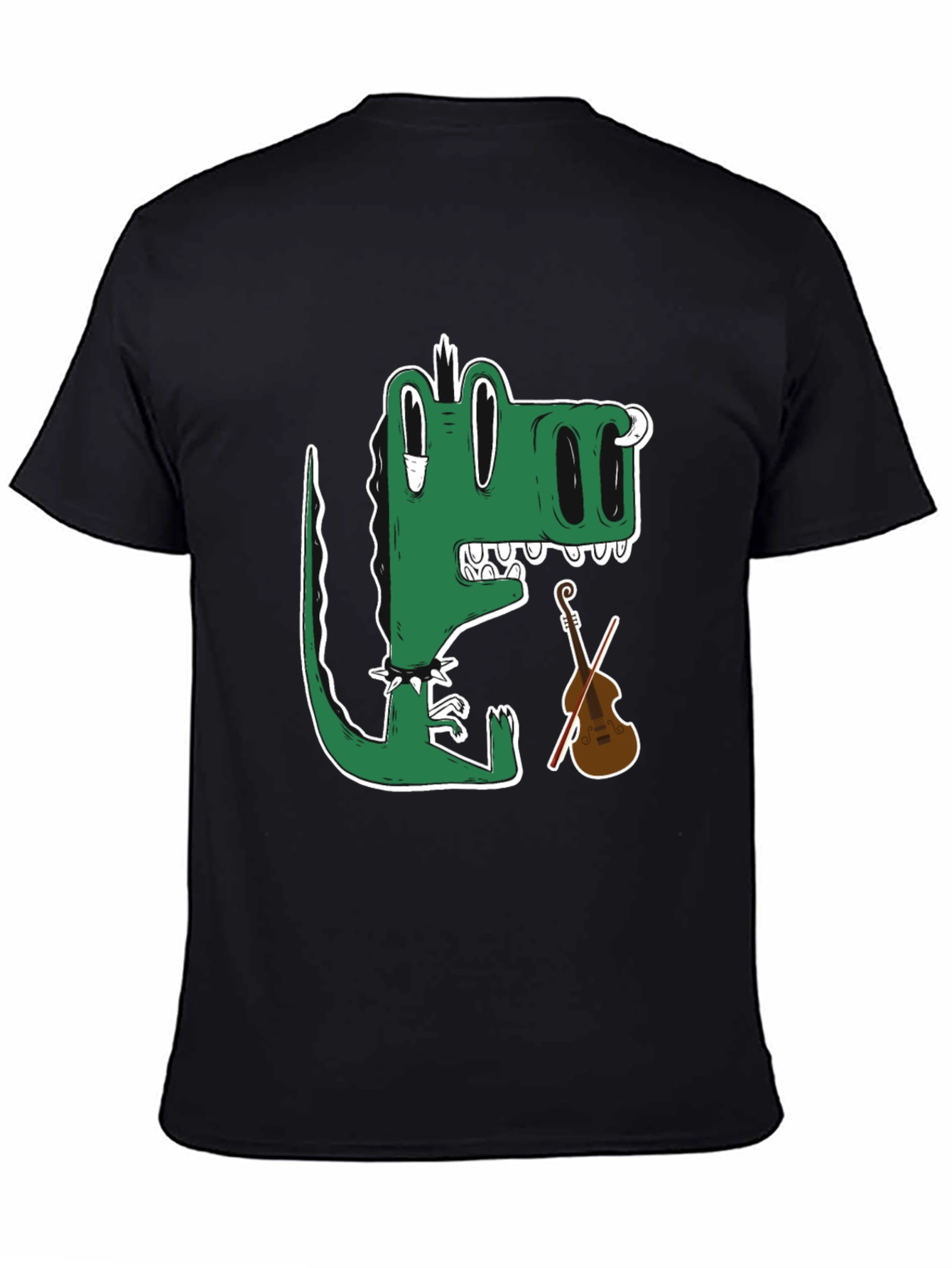 Gator Musician T-Shirt - Cartoon Crocodile Plays Violin